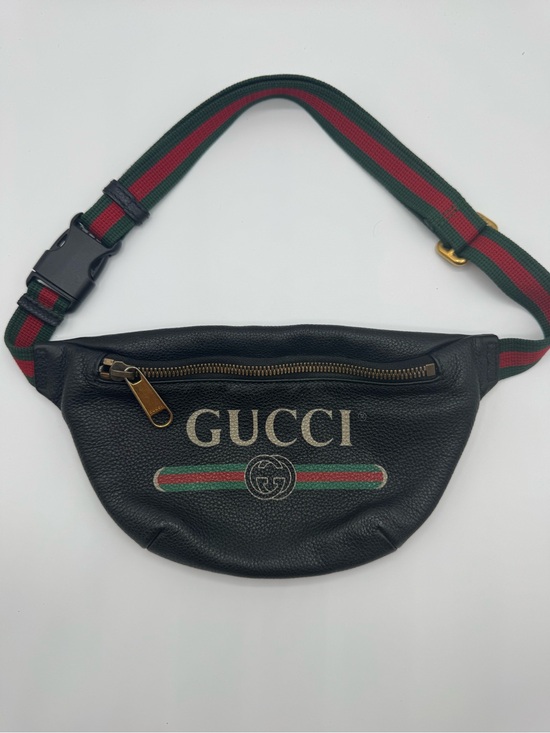 Gucci Handbags - Gucci Black Leather Belt Bag